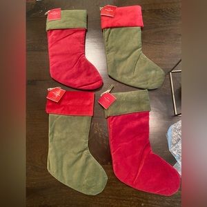 Pottery Barn (price for all4)NEW velvet Christmas stockings